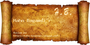 Hahn Bagamér névjegykártya